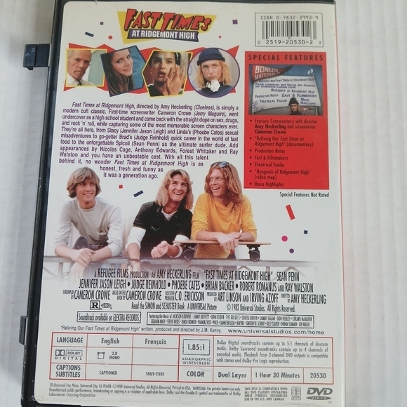 Fast Times at Ridgemont High (DVD, 1999, Widescreen Collectors Edition) - Picture 11 of 13